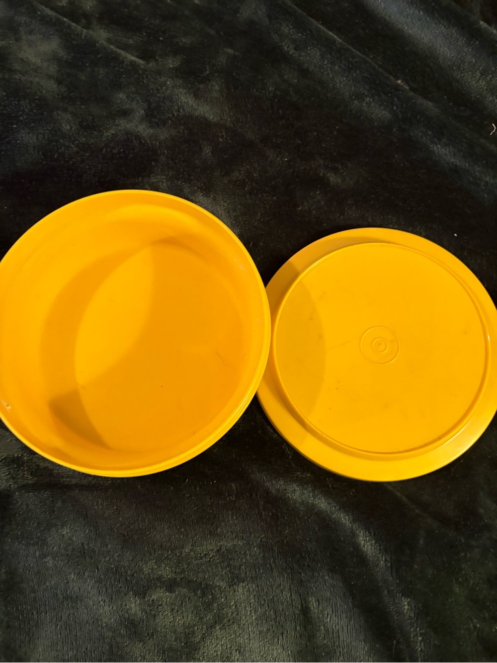 Bright Yellow Tupperware Round Container with Lid